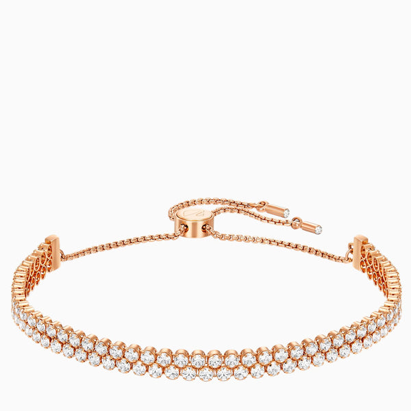 Subtle Bracelet, White, Rose-gold Tone Plated